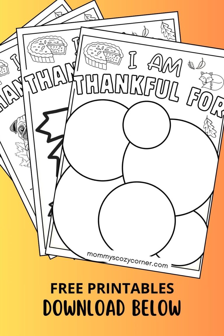 4 I Am Thankful For Coloring Pages For Kids