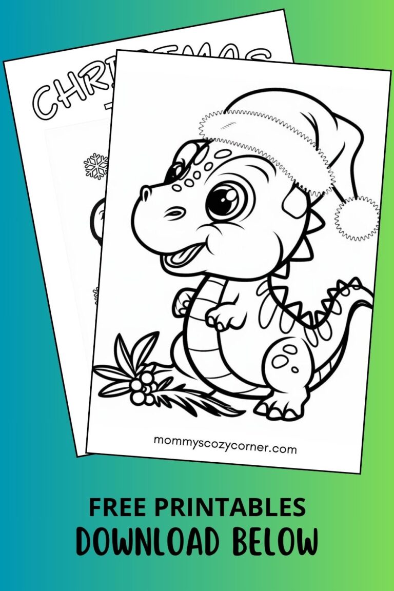 22 Christmas Dinosaur Coloring Pages Printables For Kids