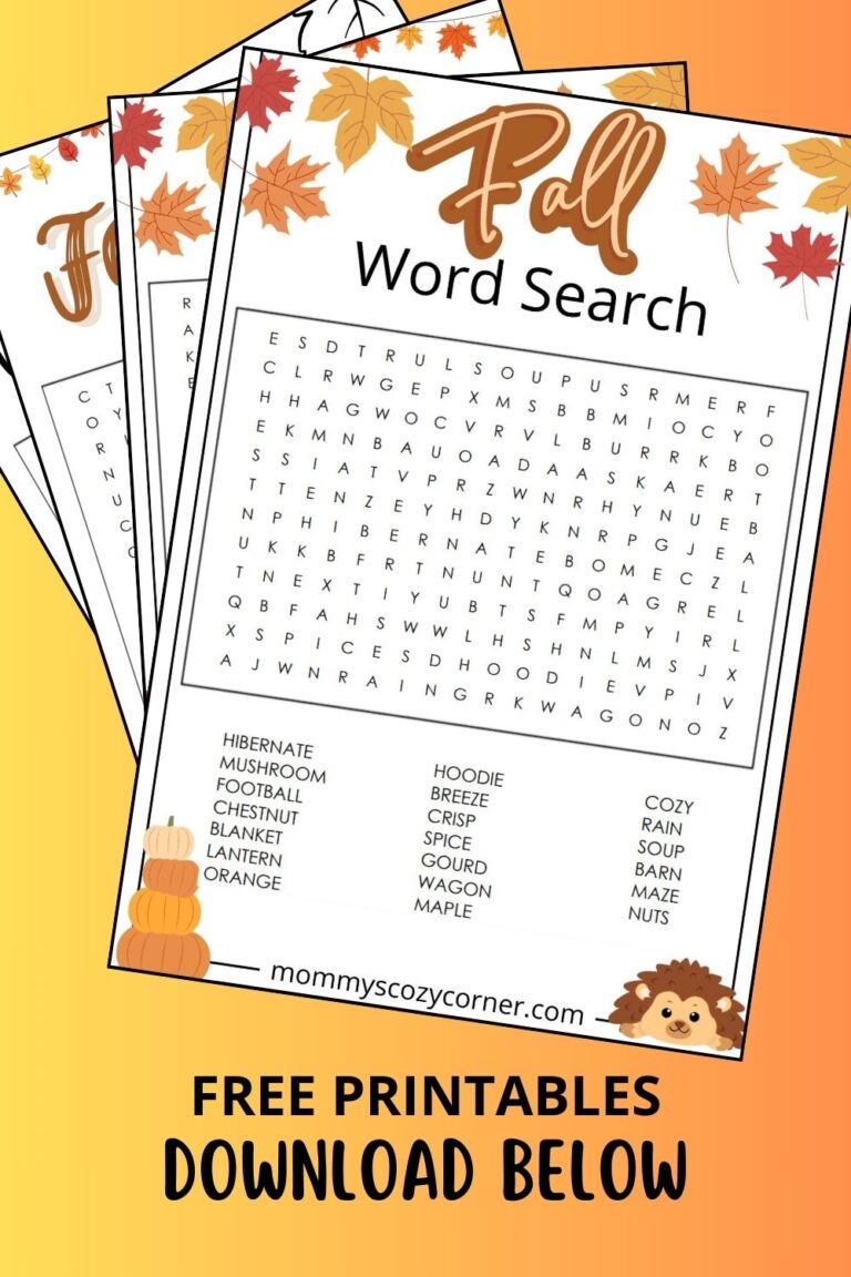 4 Fall Word Search Free Printables For Your Kids