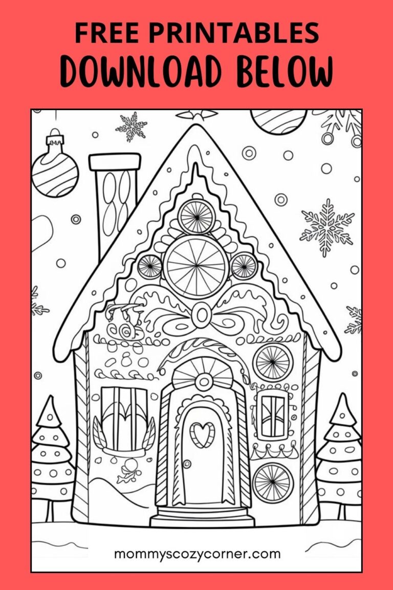 112 Free Christmas Coloring Pages (Gingerbread House, Christmas Dinosaur And More!)