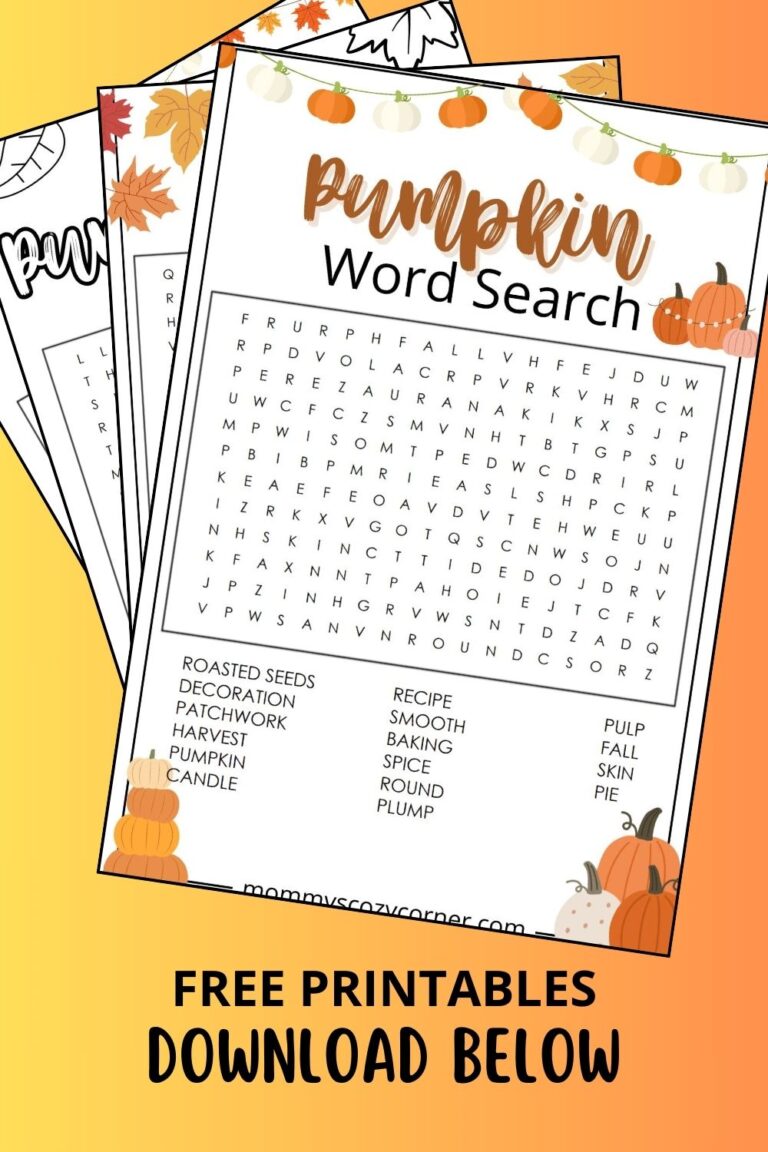 4 Free Pumpkin Word Search Printables For Kids