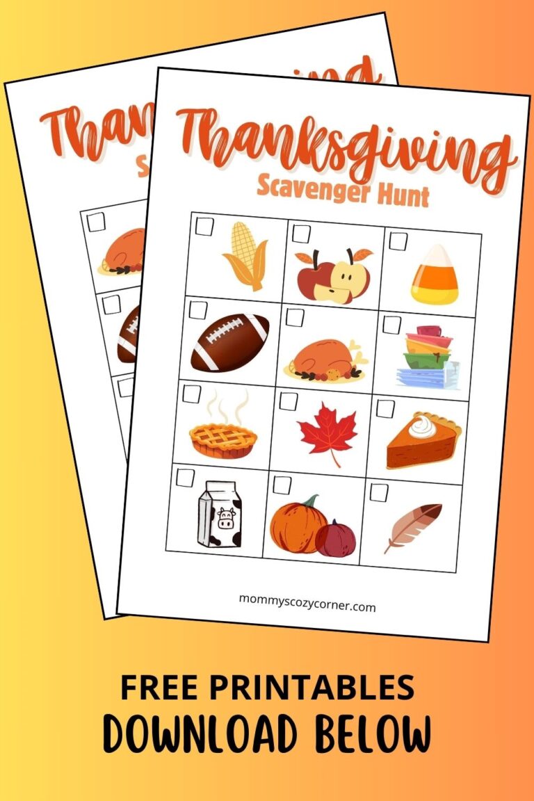 2 Thanksgiving Scavenger Hunt Printables For Kids For Home And Outside