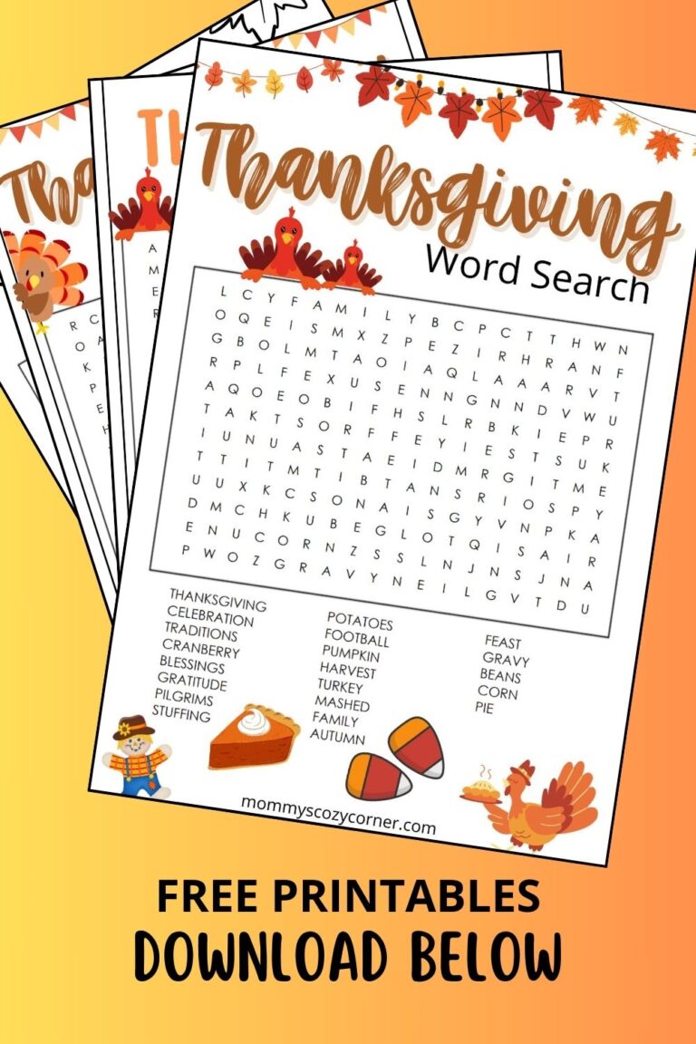 4 Free Thanksgiving Word Search Printables For Your Kids