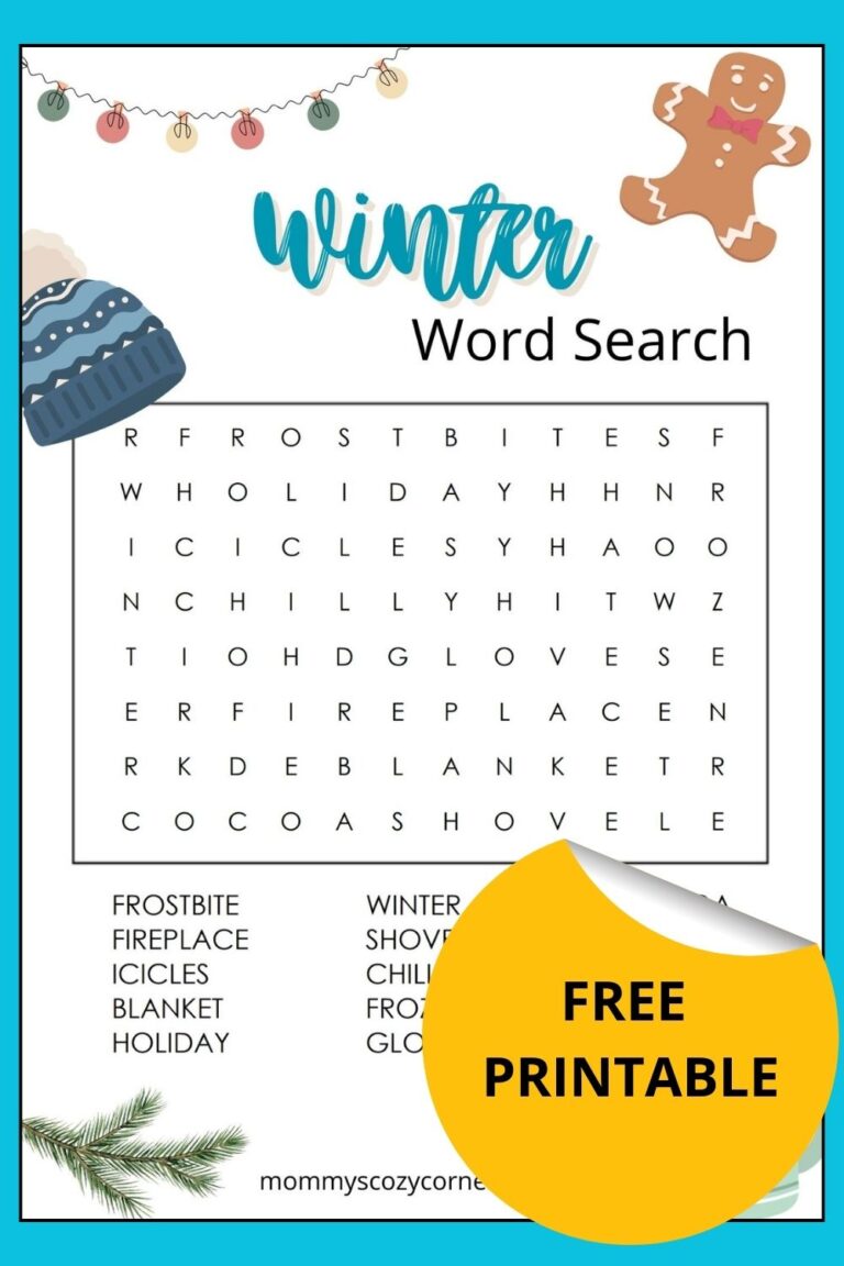 4 Winter Holiday Word Search Printables For Kids