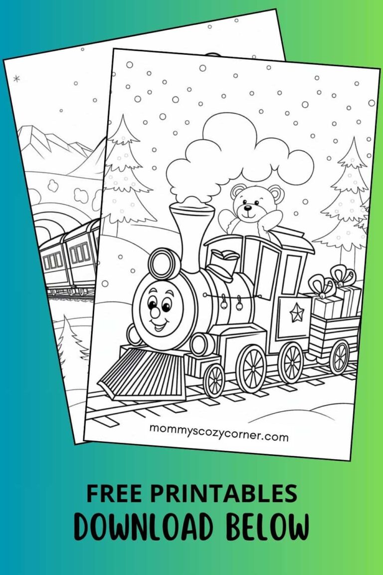 9 Christmas Train Coloring Pages For Kids (Free Printables)