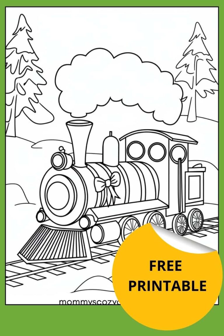 9 Christmas Train Coloring Pages For Kids (Free Printables)