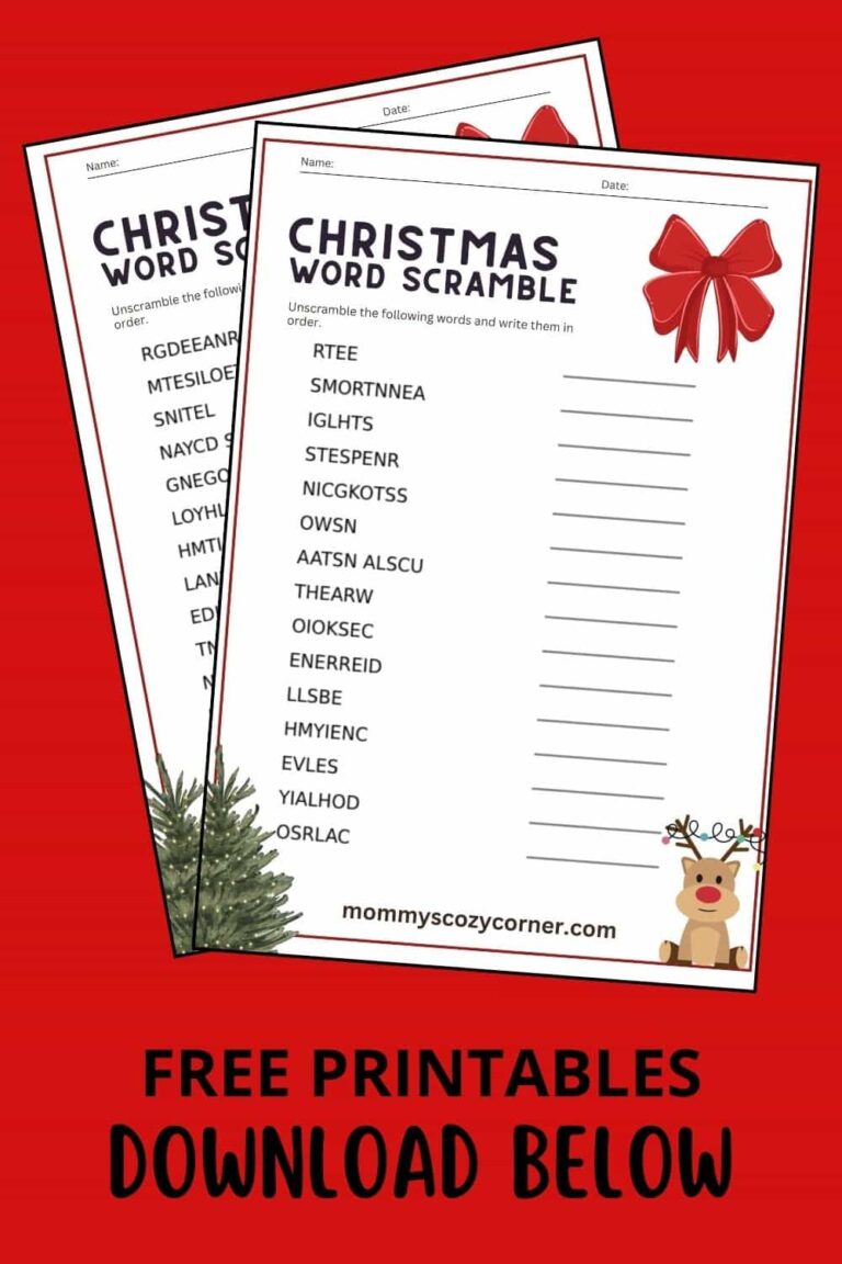 2 Christmas Word Scramble Printables With Answer Key