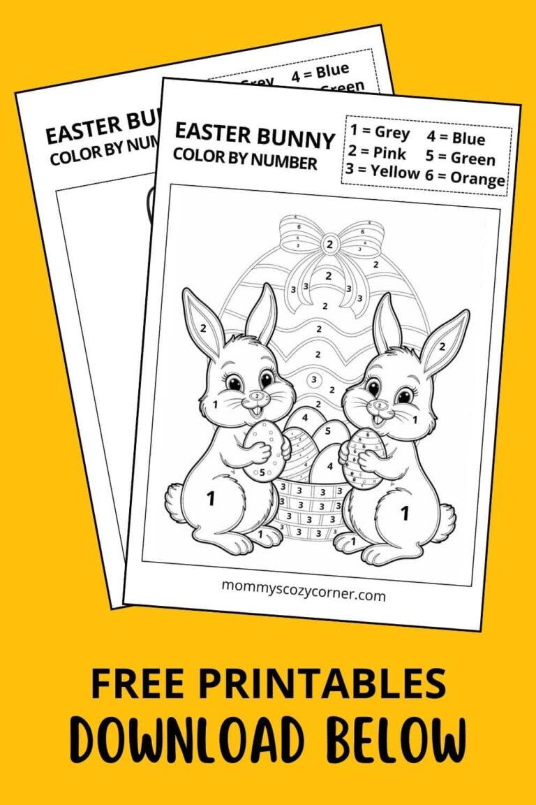 2 Free Easter Bunny Color By Number Sheets – Kids Printables