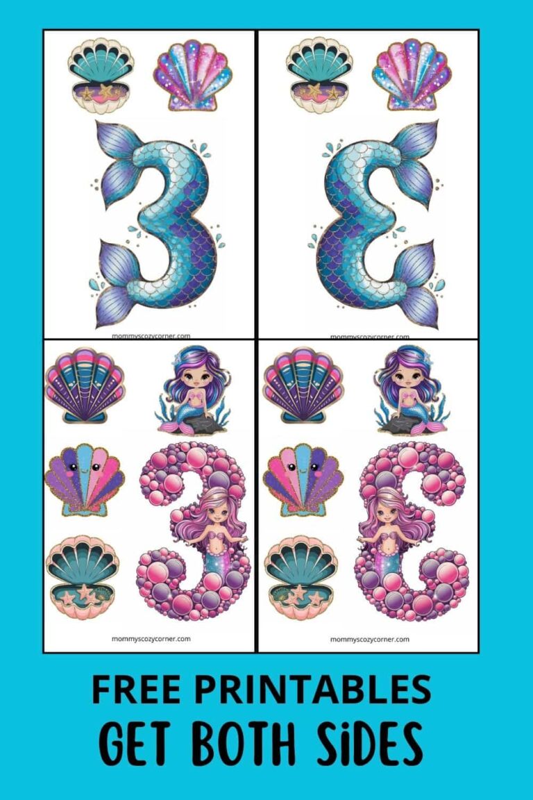 12 Mermaid Cake Toppers For Third Birthday