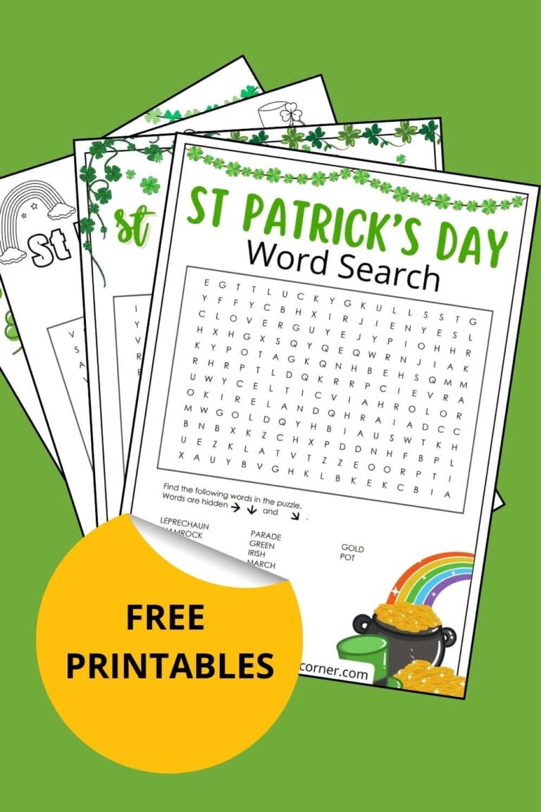 4 St Patrick’s Day Word Search Printables For Kids