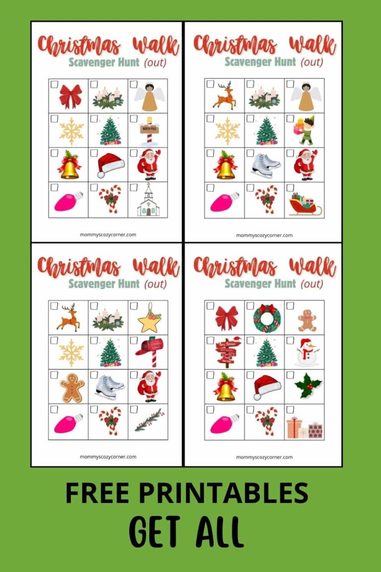 5 Free Christmas Walk Scavenger Hunt Printables