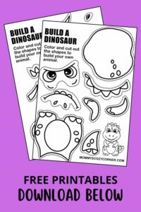 2 Build Your Own Dinosaur Craft Activity Printables