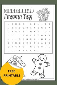 3 Gingerbread Word Search Printables For Kids With Answer Keys