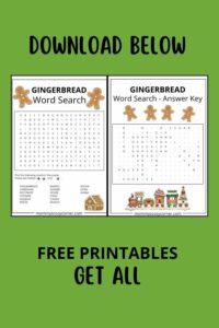 3 Gingerbread Word Search Printables For Kids With Answer Keys
