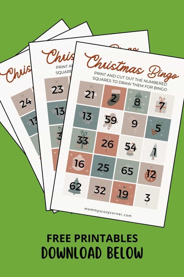 13 Free Christmas Bingo Cards with Words And Numbers For The Holidays