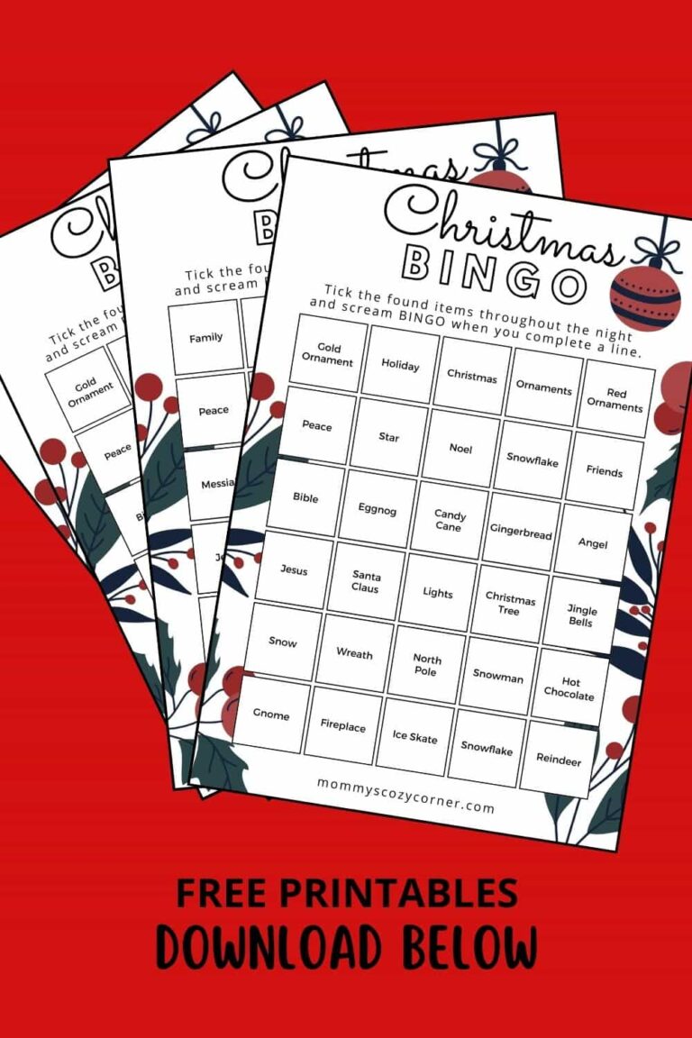 3 Christmas Bingo Cards With Words For The Holidays