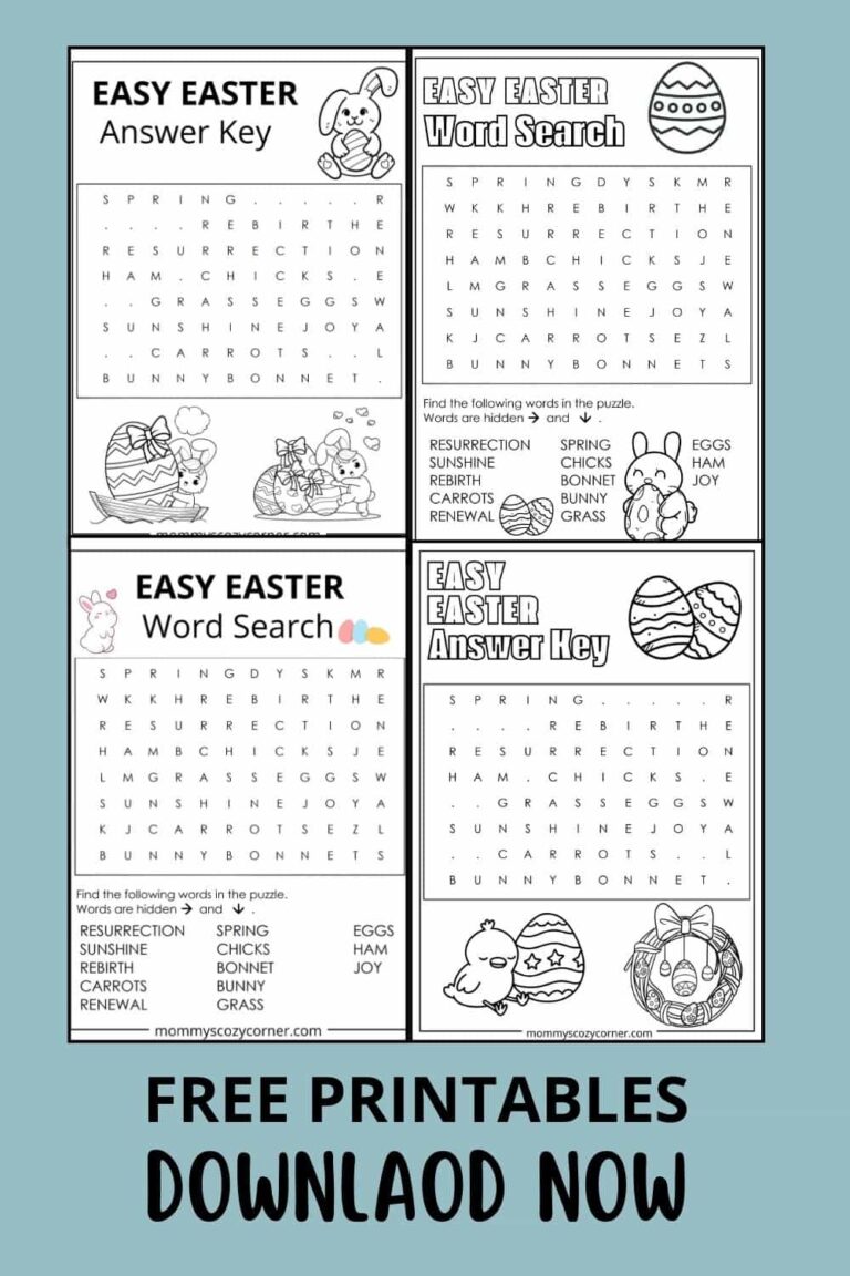 3 Free Easy Easter Word Search Printables With Answer Keys