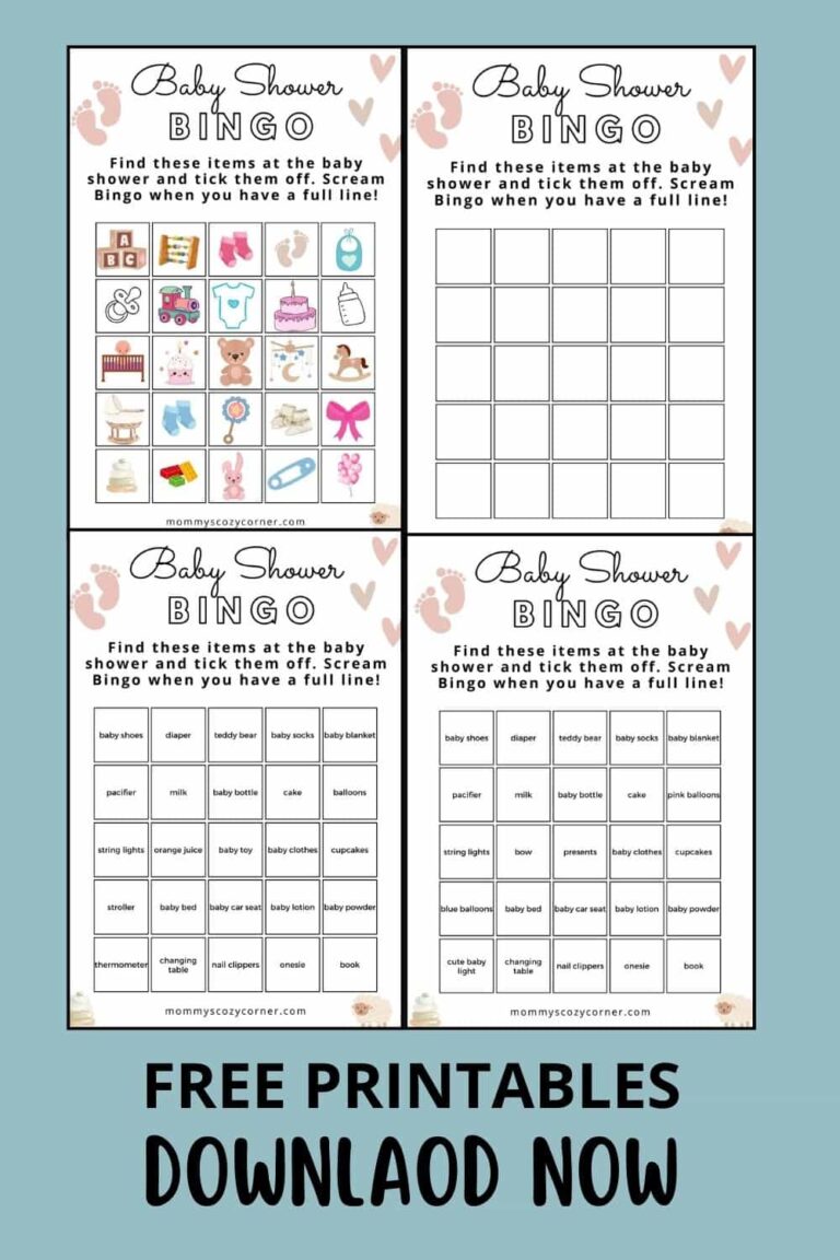 6 Free Baby Shower Bingo Cards To Have Fun With Everyone