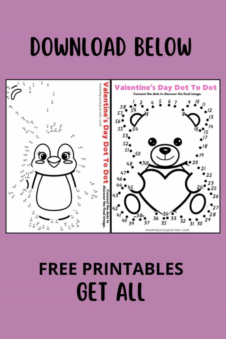 2 Valentine’s Day Connect The Dots Printables For Kids