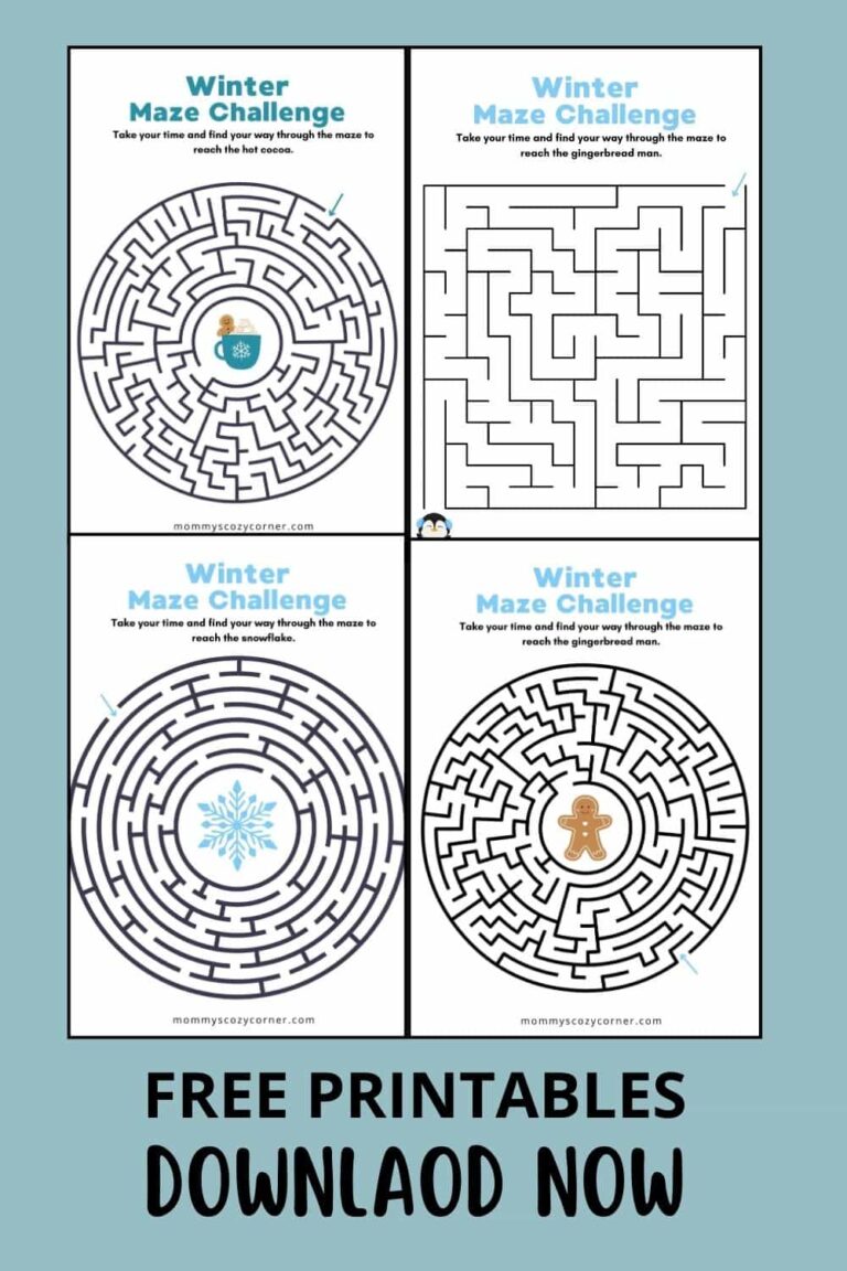 4 Free Winter Maze Printable Games To Print At Home