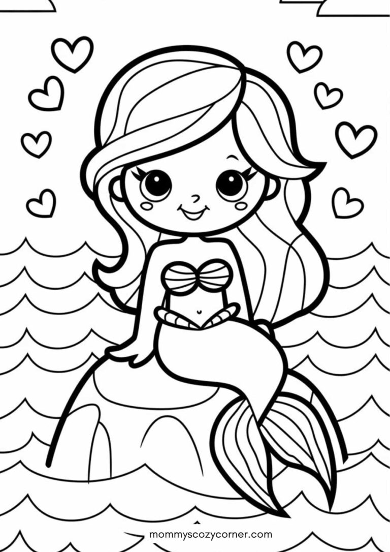 19 Mermaid Coloring Pages for Kids