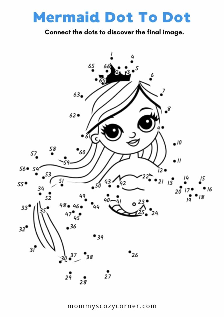 5 Mermaid Connect The Dots Printables