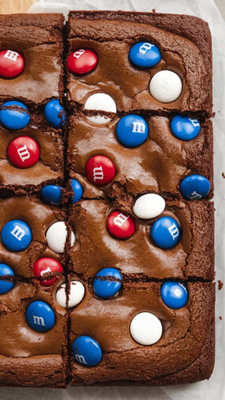 Easy 4th of July Brownies : Rich, Chewy & Packed with Festive M&Ms