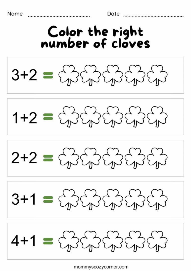 St Patrick's Day Math Worksheet - Addition Worksheet
