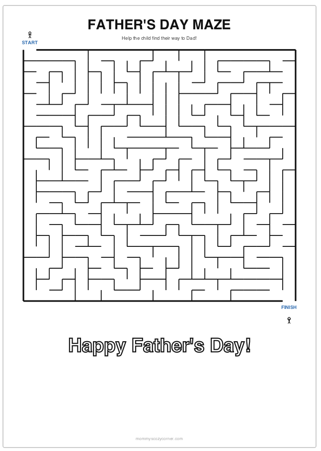 Free Father’s Day Maze Printable for Kids
